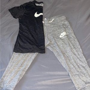 NIKE SET! Small Black Nike Shirt (short sleeve). Small grey Nike joggers.